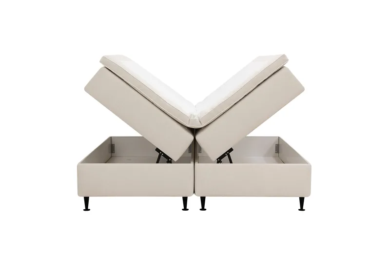 HVILA Plus kontinentalseng med oppbevaring 160x200 cm - Lys beige - Møbler - Senger - Kontinentalsenger