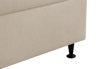 HVILA Plus Komplett Sengepakke – Kontinentalseng 140x200 cm i Stoff med Oppbevaring, Sengegavl + Bäddmadrass med Fasthetsgrad Middels Fast - Beige - Møbler - Senger - Komplett sengepakke