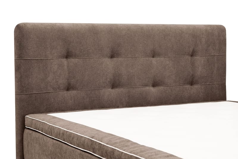 HVILA Premium komplett sengepakke 180x200 cm kontinentalseng med sengegavl - Brunt stoff - Møbler - Senger - Kontinentalsenger