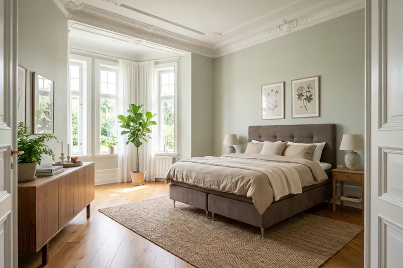 HVILA Premium komplett sengepakke 180x200 cm kontinentalseng med sengegavl - Brunt stoff - Møbler - Senger - Kontinentalsenger