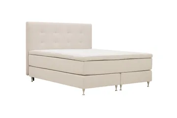 HVILA Premium Komplett Sengpakke 180x200 cm Kontinentalseng med Sengegavl - Lysebeige stoff - Møbler - Senger - Komplett sengepakke