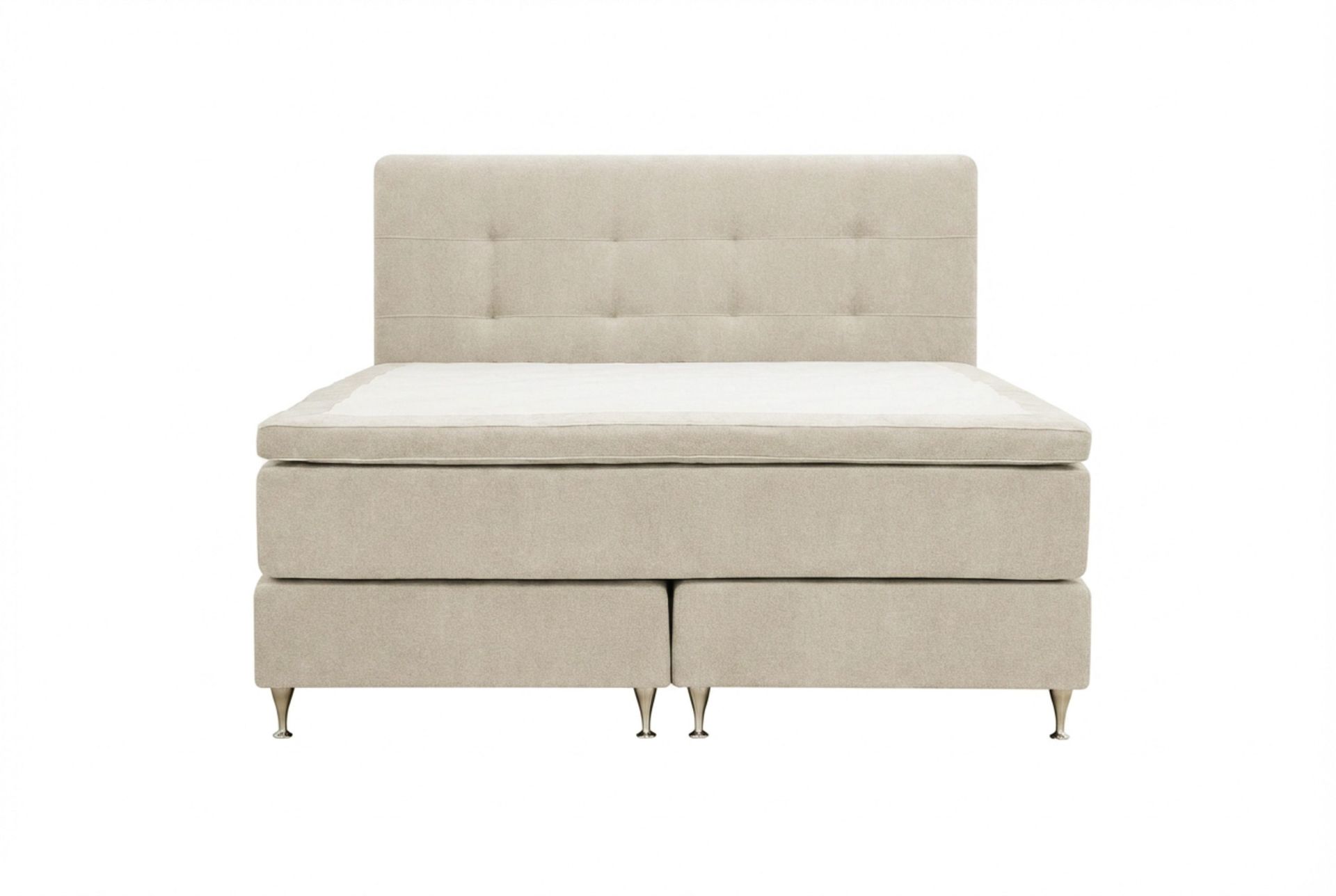 HVILA Premium komplett sengepakke 180x200 cm kontinentalseng med sengegavl - Beige stoff