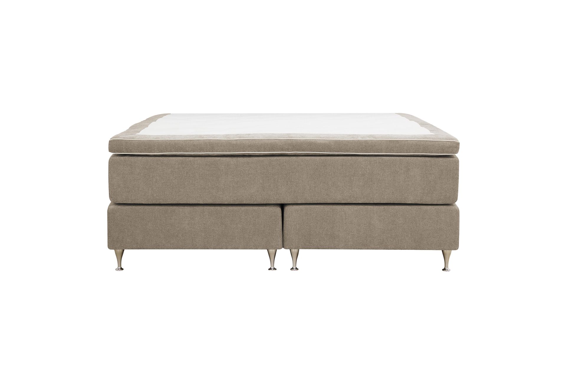 HVILA Premium kontinentalseng 180x200 cm - Lysebrunt stoff