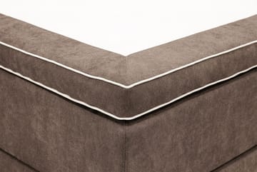 HVILA Premium komplett sengepakke 160x200 cm kontinentalseng med sengegavl - Brunt stoff - Møbler - Senger - Kontinentalsenger