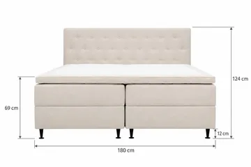 HVILA Plus komplett sengepakke med oppbevaring 180x200 cm - Lysbeige - Møbler - Senger - Komplett sengepakke