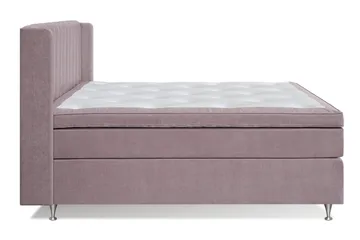 Joluma Komplett Sengepakke – Kontinentalseng 180x200 cm i Stoff med Sengegavl + Overmadrass med Fast/Medium Komfort - Vintagerose - Møbler - Senger - Komplett sengepakke
