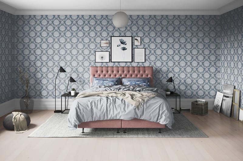 Joluma Kontinentalseng Medium - (+Flere valg) 160x200 cm Mørkerosa - Møbler - Senger - Komplett sengepakke