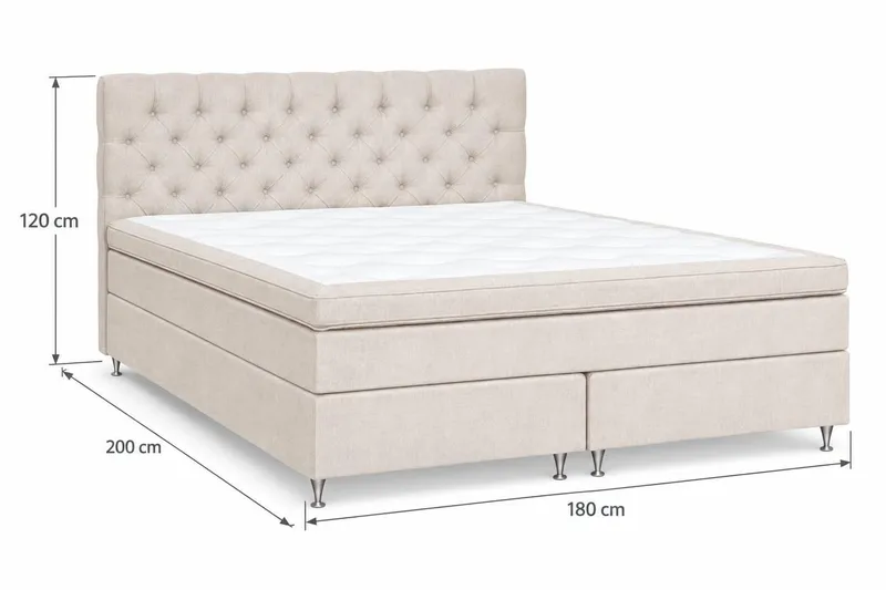 Joluma Sengepakke Fast 180x200 cm - (+Flere valg) 180x200 cm Lys beige - Møbler - Senger - Enkeltsenger