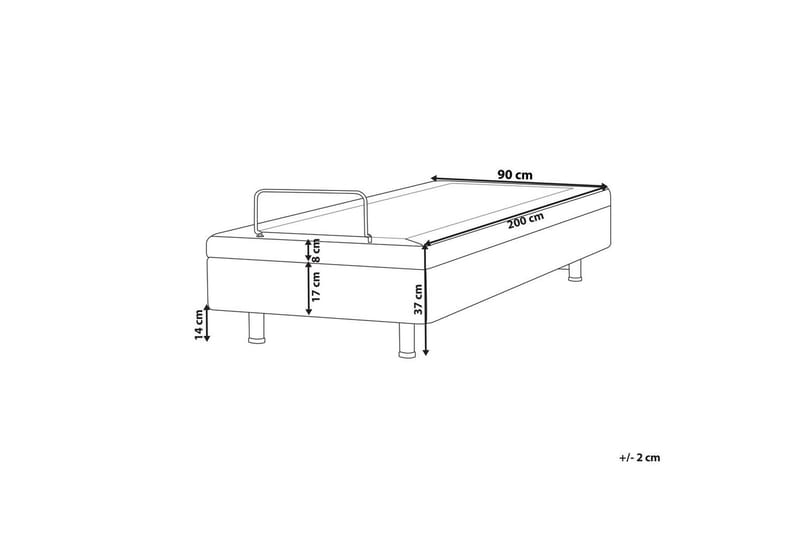 Justerbar seng uten sengegavl Duke - Grå, svart, 90x200 cm - Møbler - Senger - Sengeramme & sengestamme