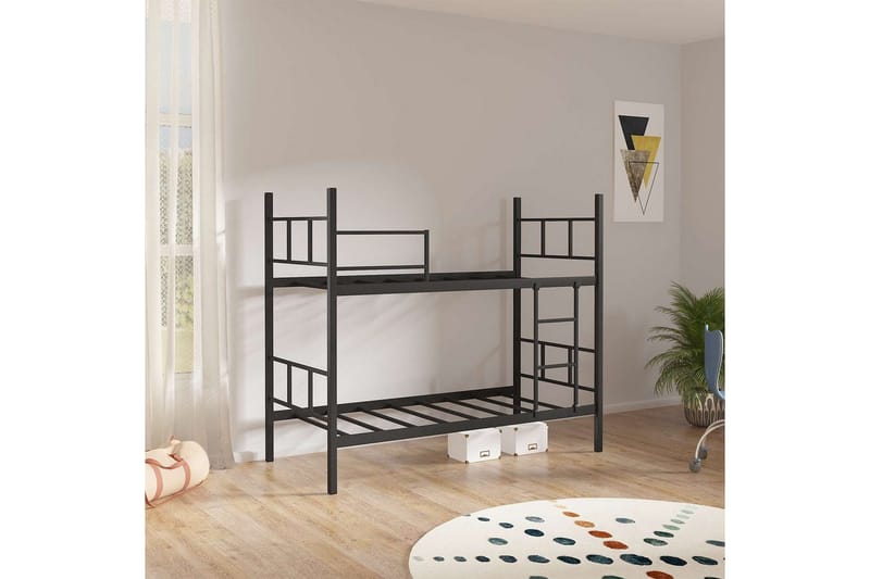 Køyeseng Defneia Svart - Svart - Møbler - Senger - Sengeramme & sengestamme