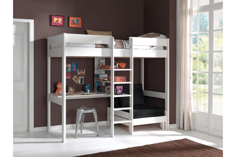 Sovaren Loftseng med Kosehjørne - Hvit - Møbler - Senger - Køyeseng