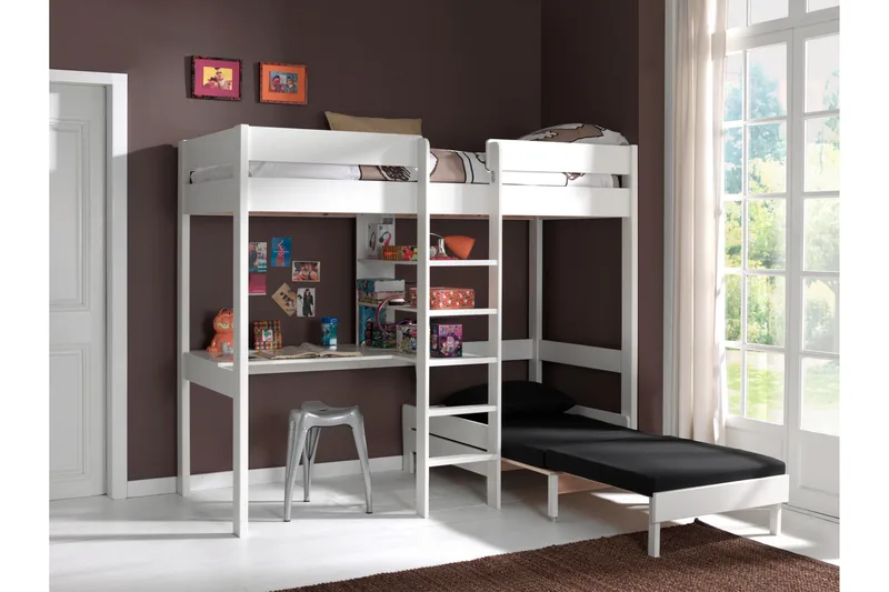 Sovaren Loftseng med Kosehjørne - Hvit - Møbler - Senger - Køyeseng