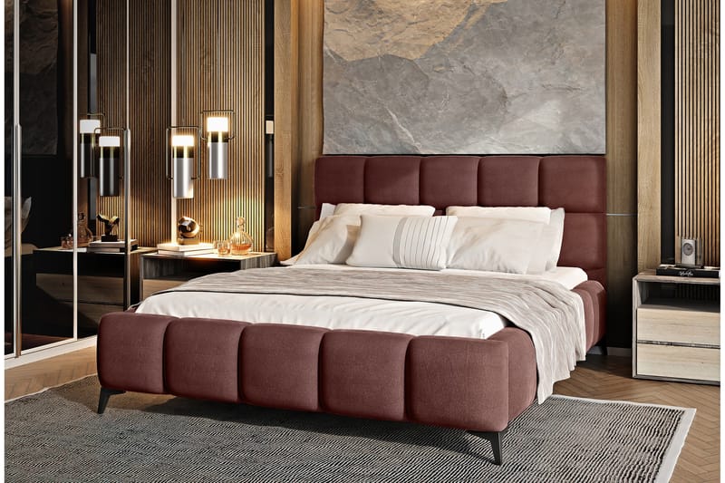 Kamble Sengeramme med Oppbevaring 140x200 cm - Rosa - Møbler - Senger - Sengeramme & sengestamme