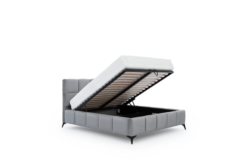 Kamble Sengeramme med Oppbevaring 180x200 cm - Grå - Møbler - Senger - Sengeramme & sengestamme