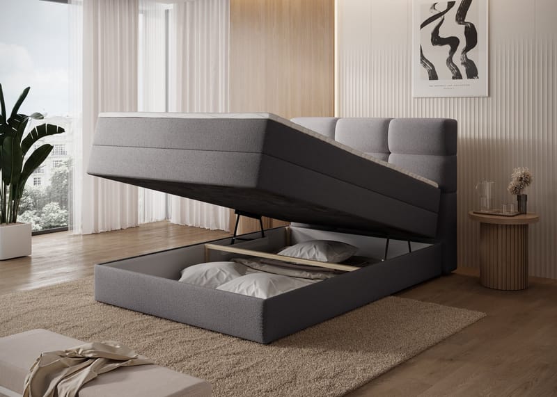 Kasped sengesett kontinentalseng med oppbevaring 120x200 cm - Paolli 04 - Møbler - Senger - Enkeltsenger