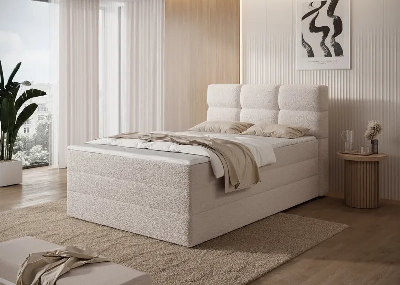 Kasped sengesett kontinentalseng med oppbevaring 140x200 cm - Royal 18 - Møbler - Senger - Enkeltsenger