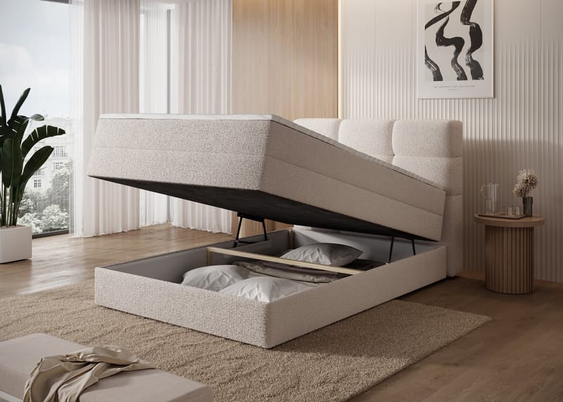 Kasped sengesett kontinentalseng med oppbevaring 140x200 cm - Royal 18 - Møbler - Senger - Enkeltsenger