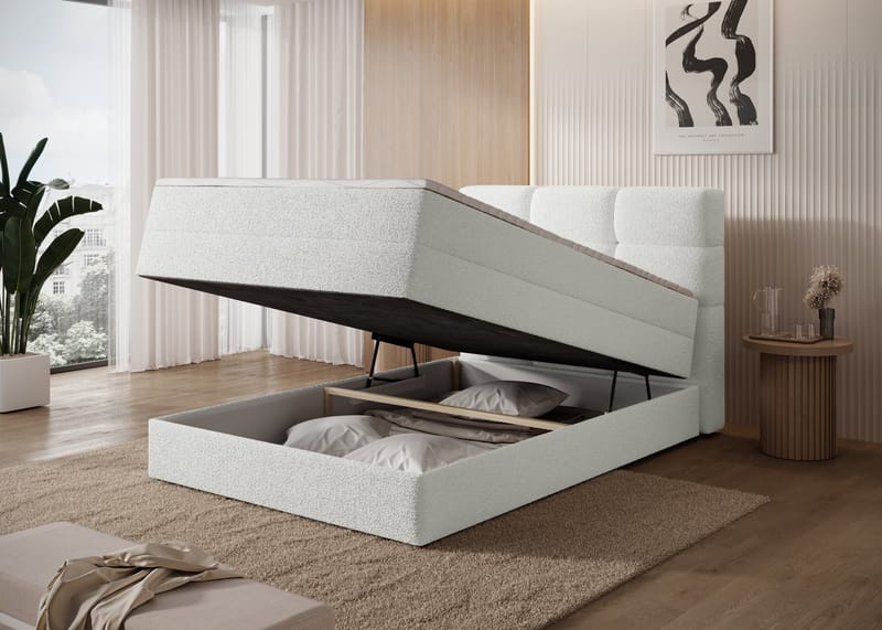 Kasped sengesett kontinentalseng med oppbevaring 140x200 cm - svart - Møbler - Senger - Enkeltsenger