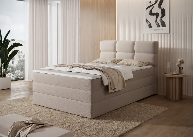 Kasped sengesett kontinentalseng med oppbevaring 140x200 cm - Paolli 18 - Møbler - Senger - Enkeltsenger