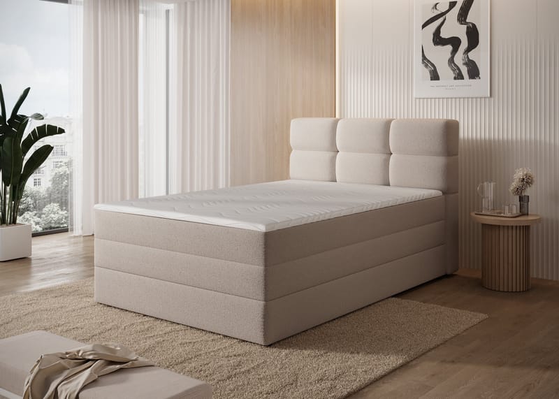 Kasped sengesett kontinentalseng med oppbevaring 140x200 cm - Paolli 18 - Møbler - Senger - Enkeltsenger