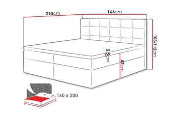 Kleiv Kontinentalseng 180x200 cm - Grå - Møbler - Senger - Kontinentalsenger