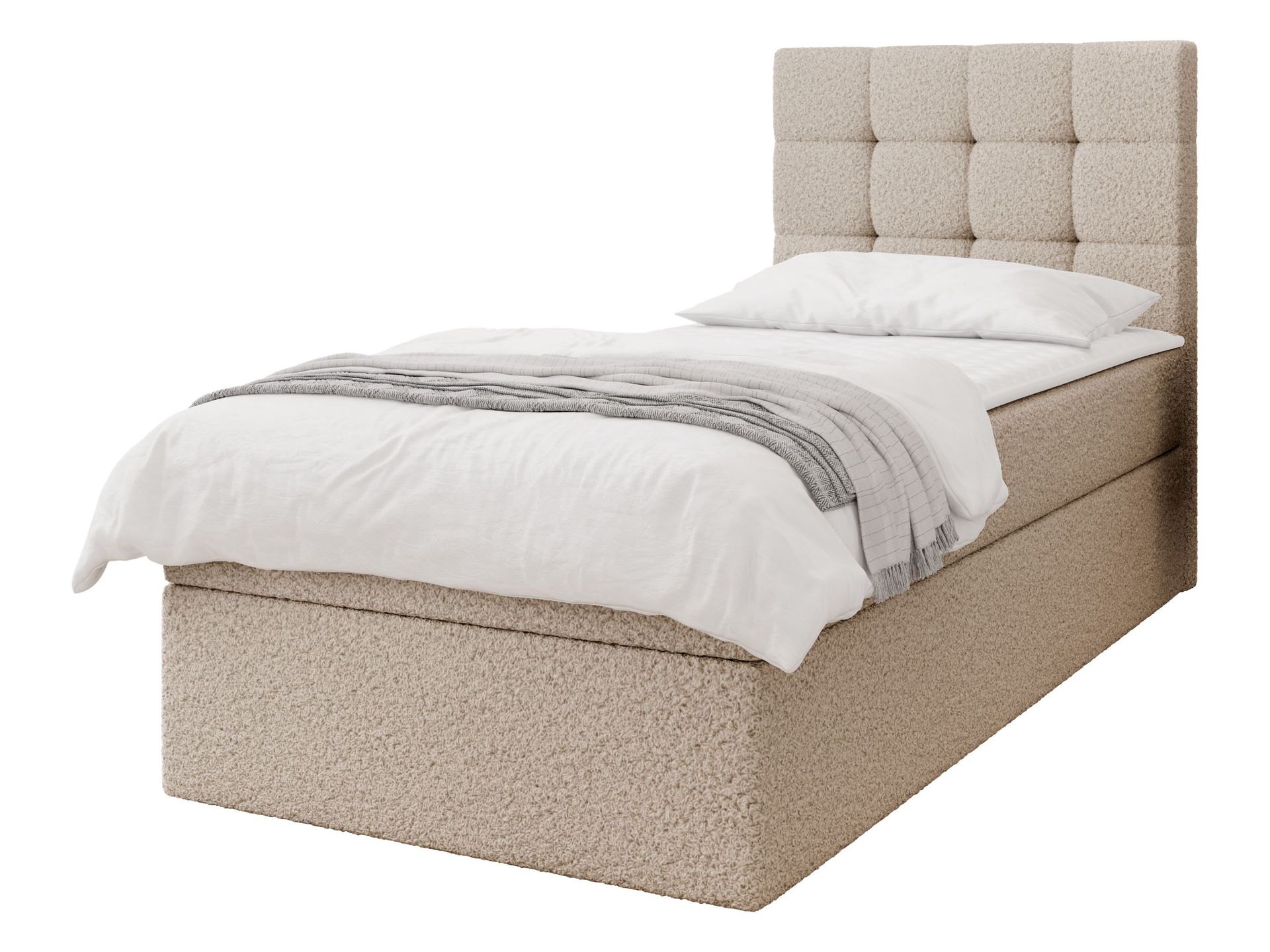 Kleiv kontinentalseng med oppbevaring 100x200 cm - beige