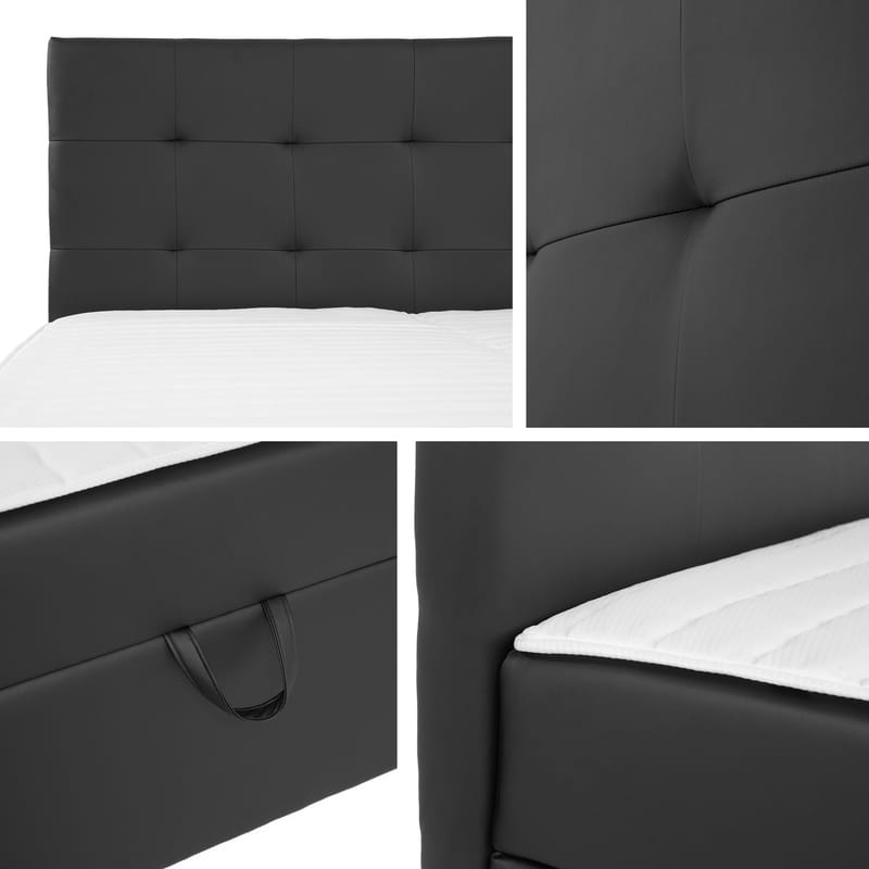 Kleiv kontinentalseng med oppbevaring 140x200 cm - grå - Møbler - Senger - Enkeltsenger