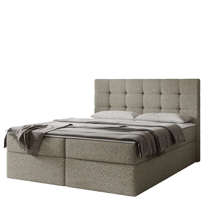 Kleiv kontinentalseng med oppbevaring 140x200 cm - grå - Møbler - Senger - Enkeltsenger