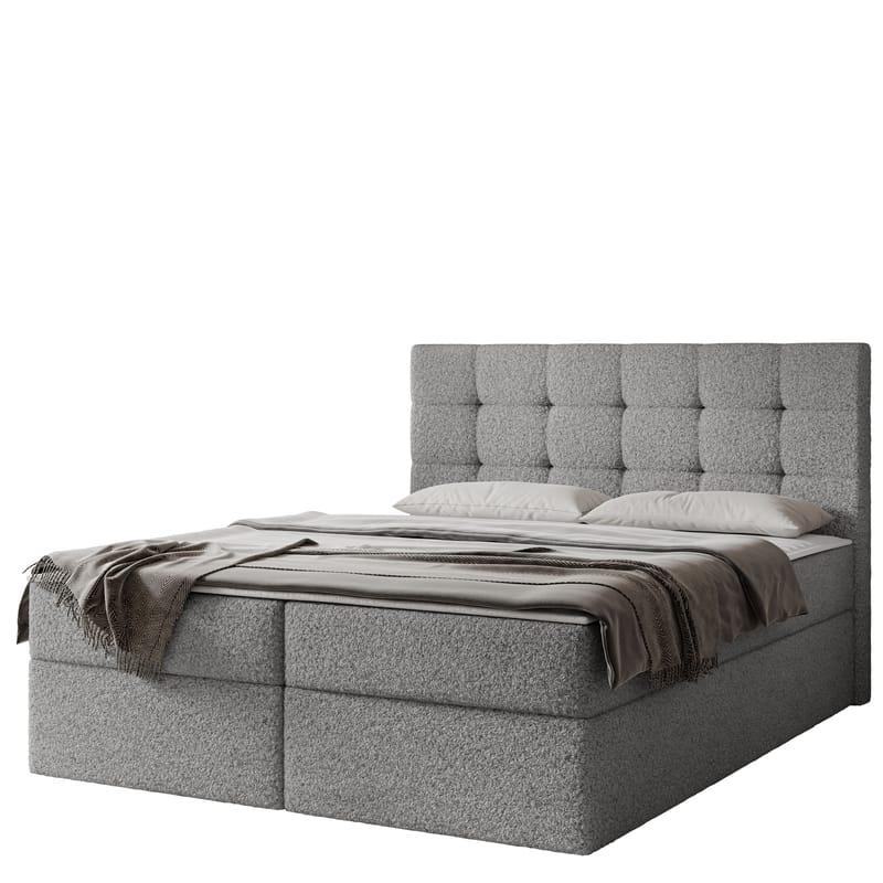 Kleiv kontinentalseng med oppbevaring 140x200 cm - grå - Møbler - Senger - Kontinentalsenger