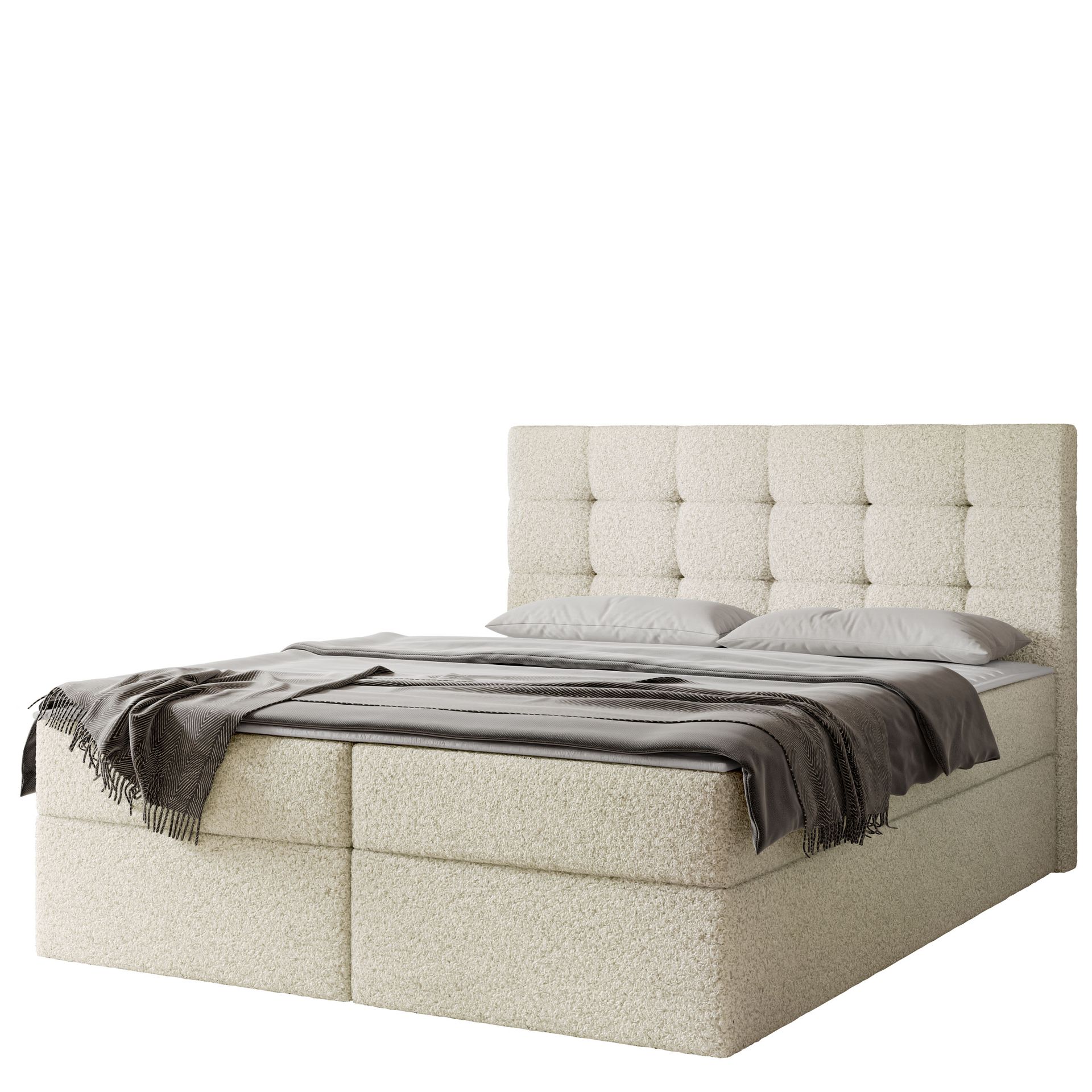 Kleiv kontinentalseng med oppbevaring 180x200 cm - beige