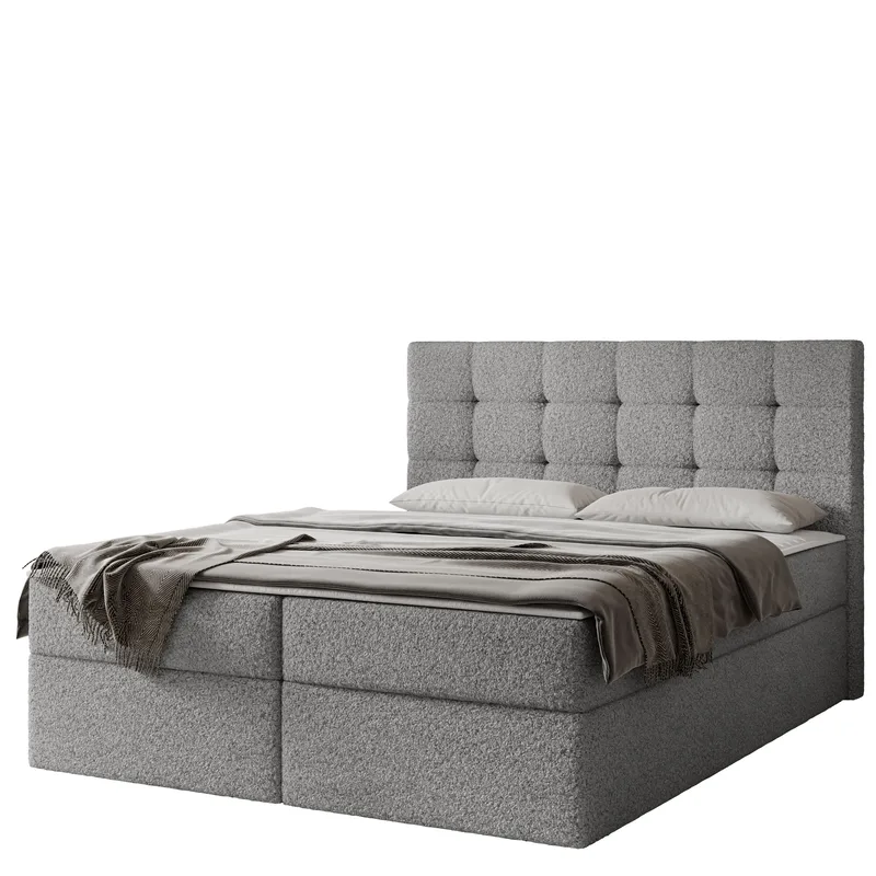 Kleiv kontinentalseng med oppbevaring 180x200 cm - grå - Møbler - Senger - Kontinentalsenger