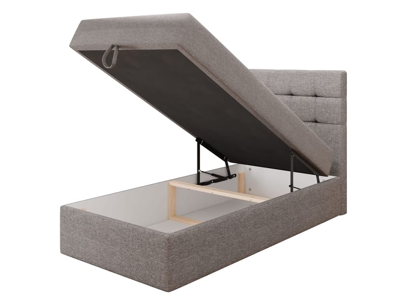 Kleiv kontinentalseng med oppbevaring 90x200 cm - beige - Møbler - Senger - Enkeltsenger