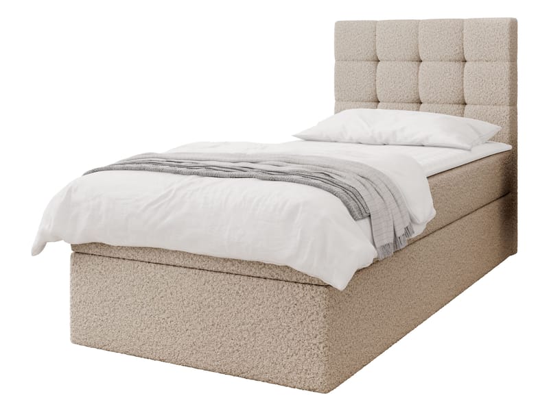 Kleiv kontinentalseng med oppbevaring 90x200 cm - beige - Møbler - Senger - Enkeltsenger