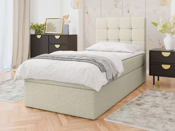 Kleiv kontinentalseng med oppbevaring 90x200 cm - beige - Møbler - Senger - Enkeltsenger