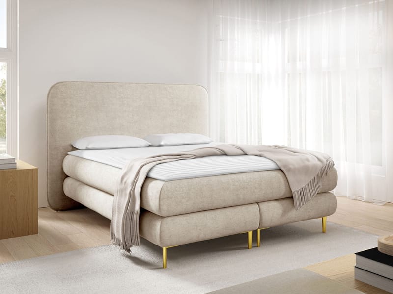 Komplett kontinentalseng AMARETTO Nazar 225.02 140 x 200 cm - beige - Møbler - Senger - Komplett sengepakke
