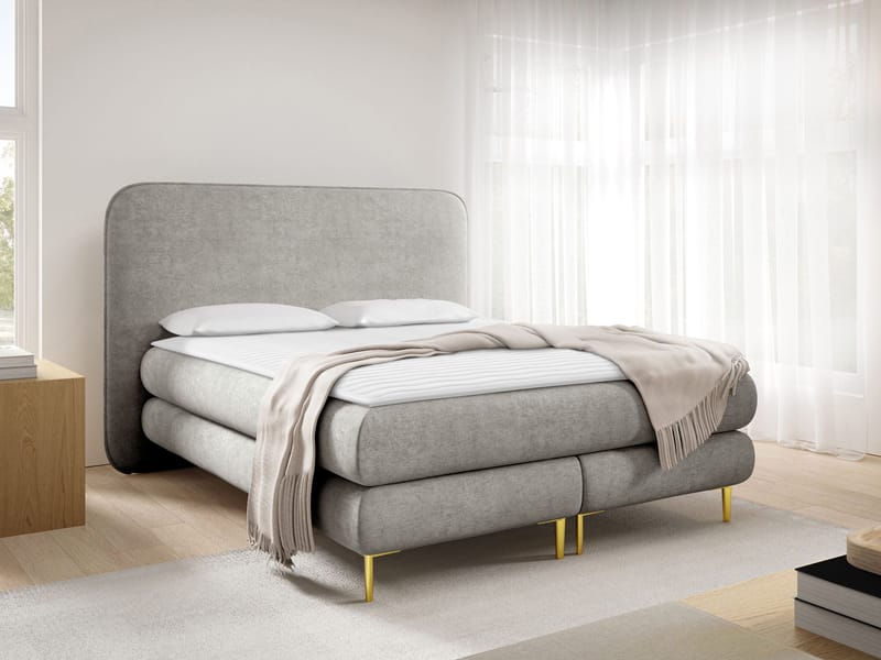 Komplett kontinentalseng AMARETTO Nazar 225.03 140 x 200 cm - grå - Møbler - Senger - Komplett sengepakke