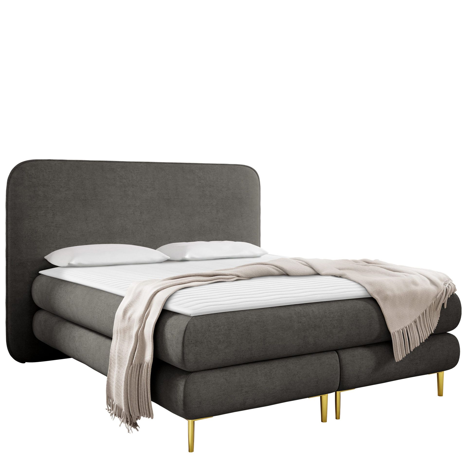 Komplett kontinentalseng AMARETTO Nazar 225.06 180 x 200 cm - mørkegrå