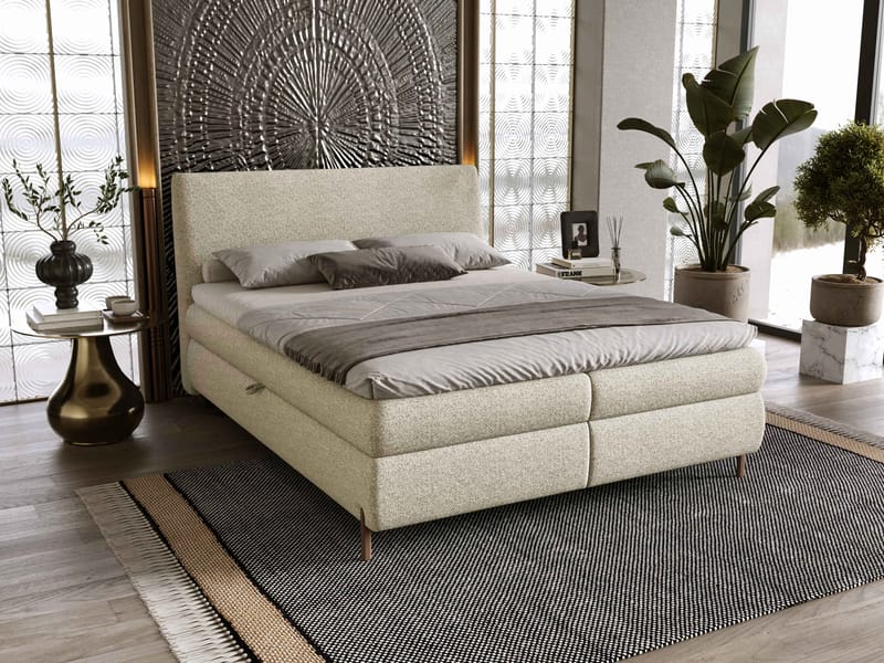 Komplett kontinentalseng EVIA Adventure 06 180 x 200 cm - beige - Møbler - Senger - Komplett sengepakke