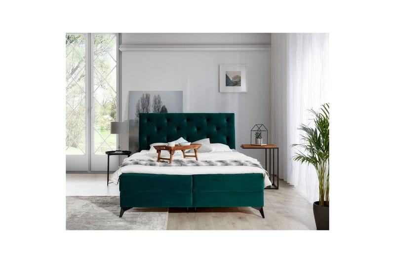Komplett sängpaket kontinentalsäng Eltap Mörkgrön 160x200 DEL, undefined