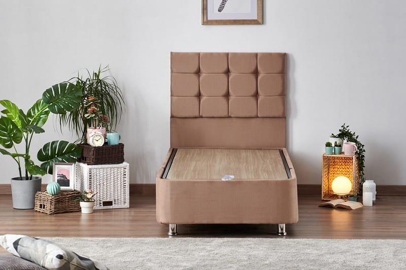 Adilen Kontinentalseng 90x190 cm - Lysebrun - Møbler - Senger - Komplett sengepakke