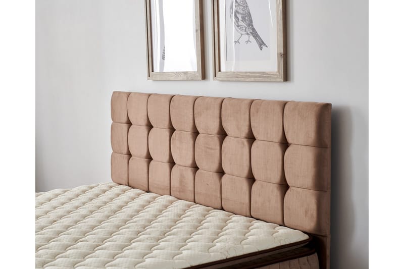 Adilen Kontinentalseng 90x200 cm - Lysebrun - Møbler - Senger - Enkeltsenger