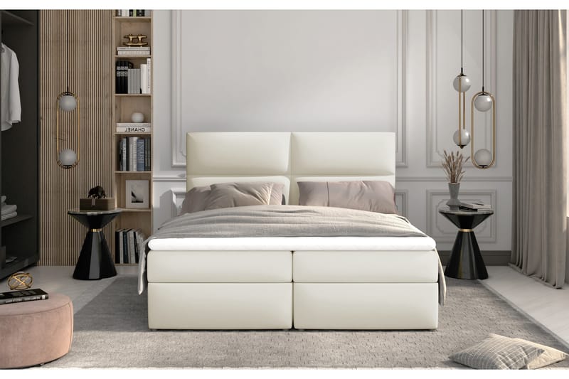 Amberan Sengepakke 140x200 cm - Lær/Beige - Møbler - Senger - Komplett sengepakke