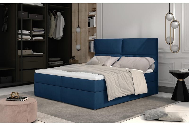 Amberan Sengepakke 160x200 cm - Blå - Komplett sengepakke