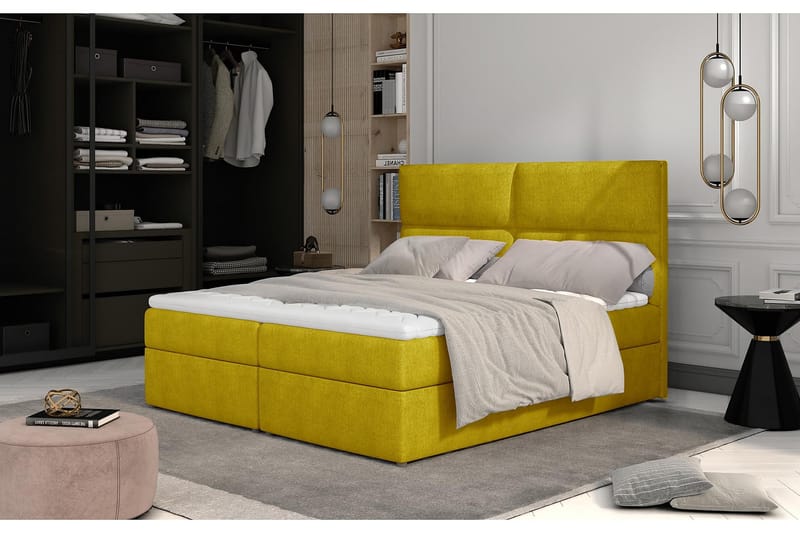 Amberan Sengepakke 180x200 cm - Gul - Møbler - Senger - Komplett sengepakke