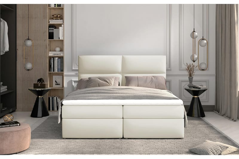 Amberan Sengepakke 180x200 cm - Lær/Beige - Møbler - Senger - Komplett sengepakke