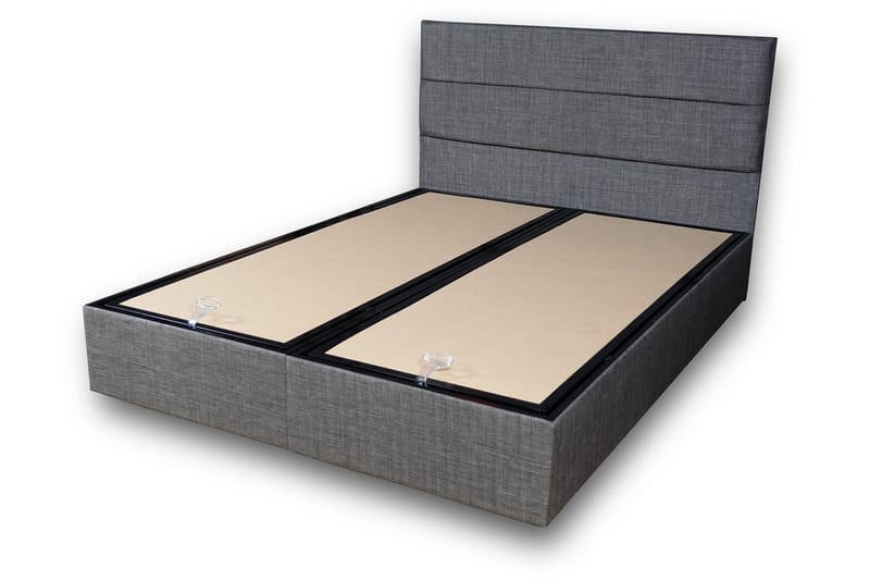 Argentu Kontinentalseng 140x190 cm - Grå - Komplett sengepakke - Seng med oppbevaring