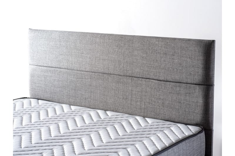 Argentu Kontinentalseng 160x200 cm - Grå - Komplett sengepakke - Seng med oppbevaring