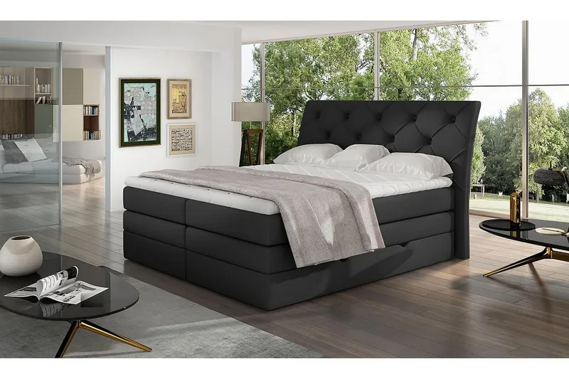 Bellamir Sengepakke 180x200 cm, Lær/Svart