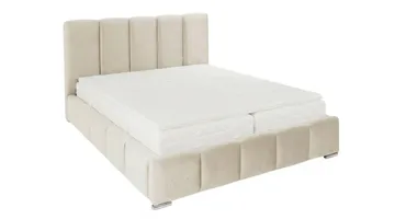 Cleaton sengeramme 160x200 cm med oppbevaring, HVILA pocketfjærmadrass og overmadrass i polyesterskum med vaskbart trekk - Beige/hvit - Møbler - Senger - Komplett sengepakke