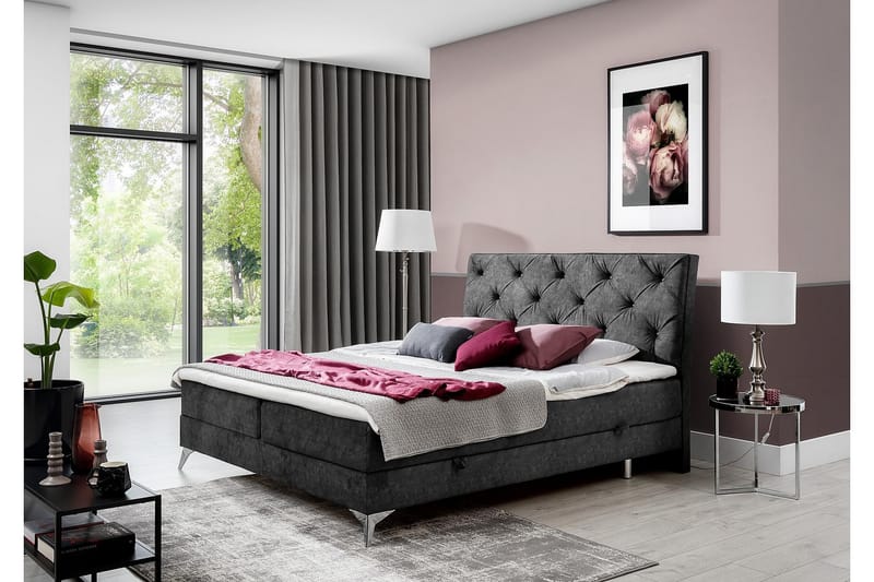 Comine Sengepakke 180x200 cm - Grå - Møbler - Senger - Komplett sengepakke